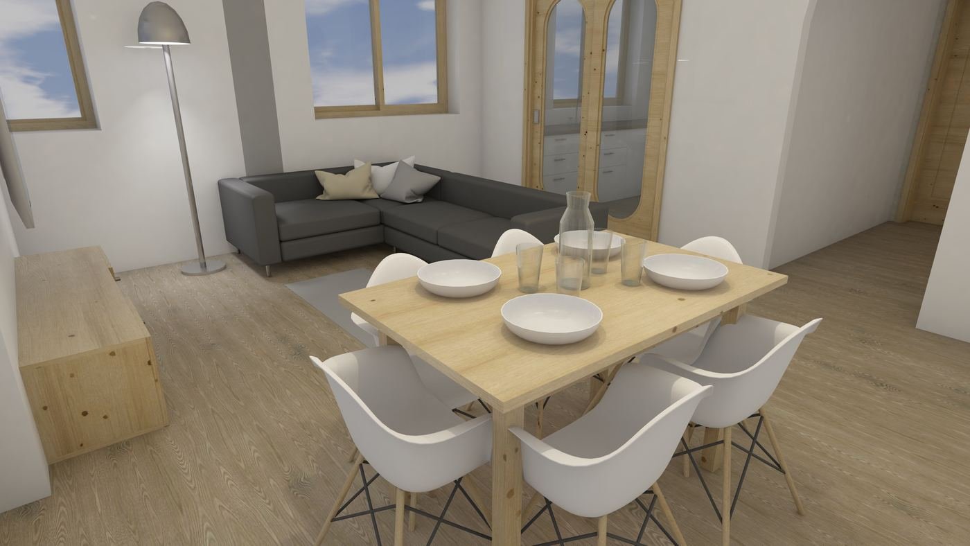 Salón comedor con vistas a la huerta