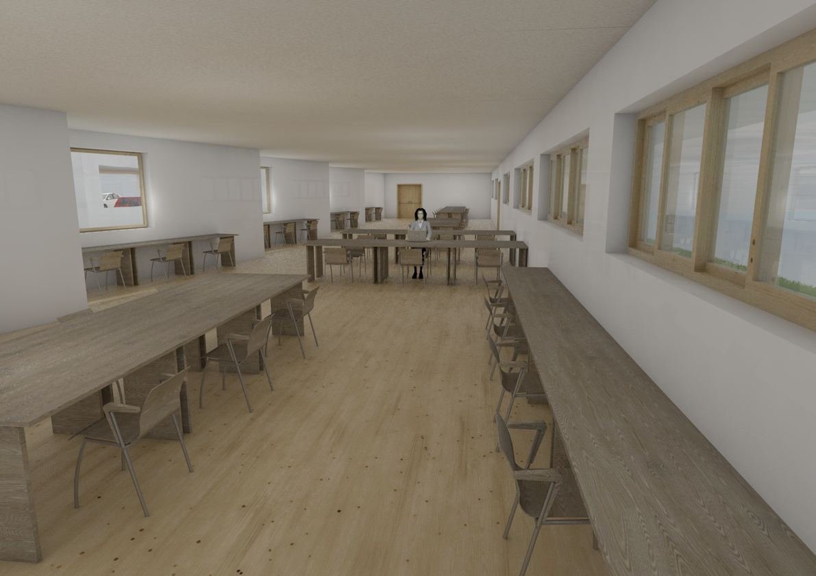 Sala de estudio compartida entre residentes